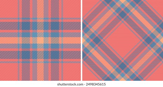 Texture background tartan of fabric vector check with a textile pattern seamless plaid. Set in retro colours. Everyday menswear fashion trends.