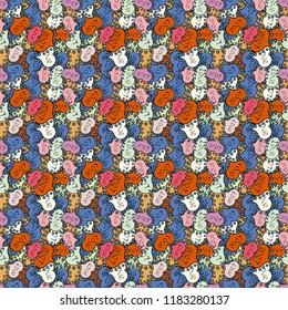 Texture background texture. Valentines day hearts. Vector illustration. Black, neutral and blue.