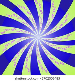 Textura, plano de fundo, vetor, foco central, ponto focal, arte de linha, floral, gradiente, verde, azul, gráfico, design, linhas principais, ilustração 