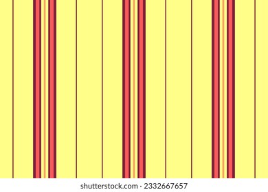 Texture background vector of pattern fabric textile with a stripe vertical seamless lines in red and yellow colors.
