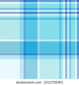 Texture background vector of seamless check tartan with a pattern plaid fabric textile in cyan and light colors.