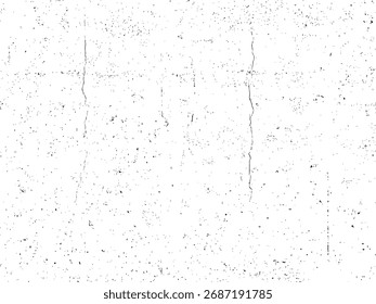 Fundo do papel de socorro. Grãos, ruído, efeito poeira. Padrão de areia. Textura rugosa granulada preta isolada em branco. Sobreposição de neve. Ilustração vetorial, EPS 10.	
