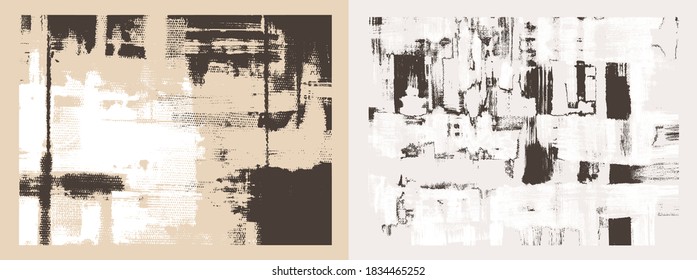 Texture backgrounds, modern abstract backdrop designs. Distressed brush strokes painting, vector artwork, artistic brush strokes, sepia oil paint cross hatching