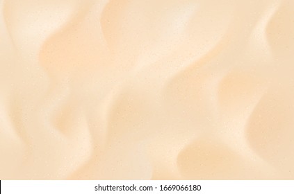 Texture of beach sand. Vector illustration with top view on realistic sea sand.