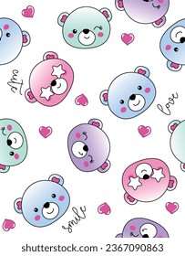 texture bear girl face smile cute
