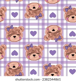 texture bear girl love pattern 