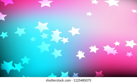 Texture of beautiful festive pentagonal cosmic magical multicolored colored bright motley galactic stars. The background.