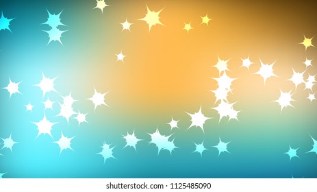 The texture of the beautiful festive pentagonal cosmic magical multicolored colored bright motley galactic stars and copy space. The background.