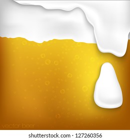 texture of beer with foam and bubbles