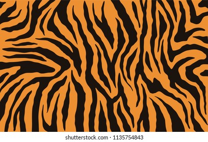 Texture Bengal Tiger Fur Orange Stripes Stock Vector (Royalty Free ...