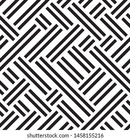 Texture with black bands. Vector seamless pattern.  Monochrome geometric pattern.