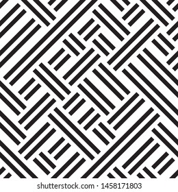 Texture with black bands. Vector seamless pattern.  Monochrome geometric pattern.