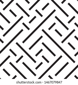 Texture with black bands. Vector seamless pattern.  Monochrome geometric pattern.