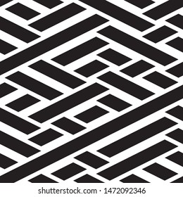 Texture with black bands. Vector seamless pattern.  Monochrome geometric pattern.