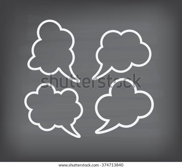 Texture Black Chalk Board Callout Doodle Stock Vector (Royalty Free ...