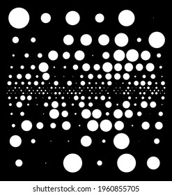 Textura de puntos y círculos negros sobre un fondo blanco. Tira cómica monocroma de medio tono.