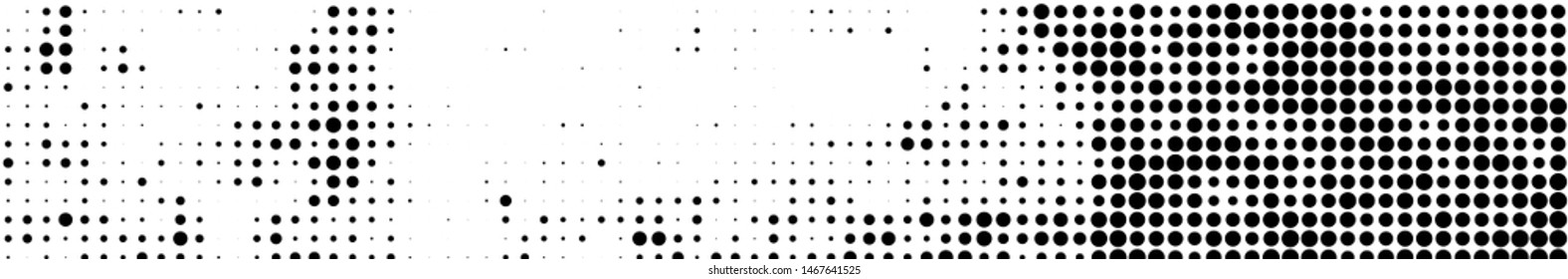 Texture of black dots on white background. Monochrome halftone comic