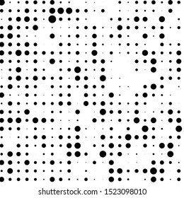 Texture of black dots on white background. Monochrome halftone comic
