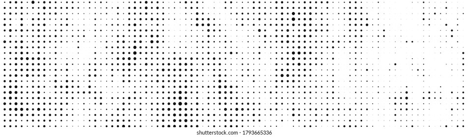 Texture of black dots on white background. Monochrome halftone comic