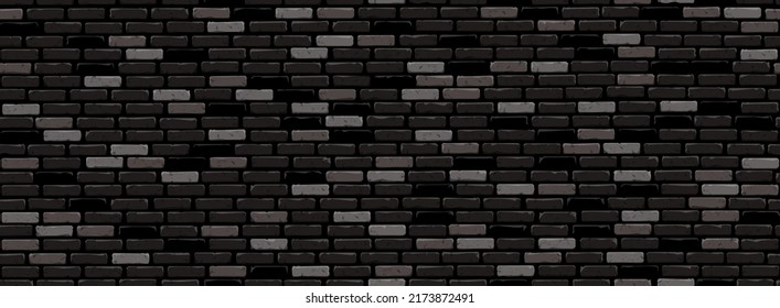 Textura de la pared de ladrillo de tonos grises negros. Fondo rectangular sin problemas para la colocación del texto.