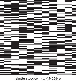 Texture with black horizontal segments. Vector seamless pattern. Modern stylish texture. Monochrome geometric pattern with black segments.