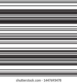 Texture with black horizontal segments. Vector seamless pattern. Modern stylish texture. Monochrome geometric pattern with black segments.