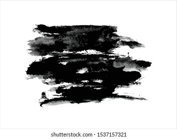 texture black ink paint stroke background vector