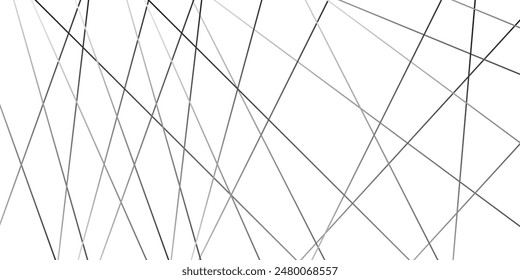 Texture of black long line geometric on white background. Vertical background with chaotic thin lines. Simple rectangular vector illustration. Abstract white background with black lines. 