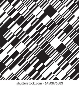 Texture with black oblique segments. Monochrome geometric pattern with oblique black segments.