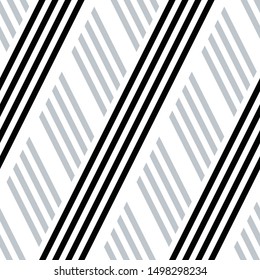 Texture with black and silver gray bands. Vector seamless pattern. 