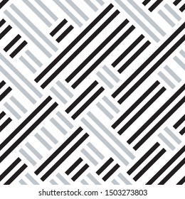 Texture with black and silver gray bands. Vector seamless pattern. 