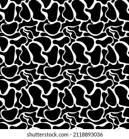 texture of black spots. For fabrics, baby clothes, backgrounds, textiles, wrapping paper and other decorations. Vector seamless pattern.