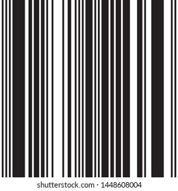 Texture with black vertical segments. Vector seamless pattern. Modern stylish texture. Monochrome geometric pattern with black segments.