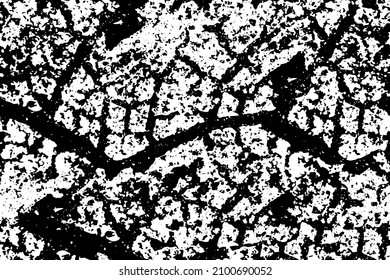 The texture is black and white. Worn surface. Grunge pattern of dust, dirt, scratches, chips