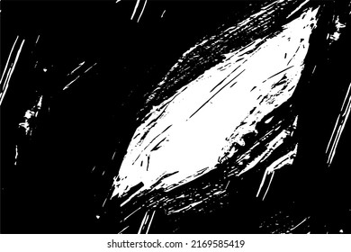The texture is black and white. Worn surface. Grunge pattern of dust, dirt, scratches, chips