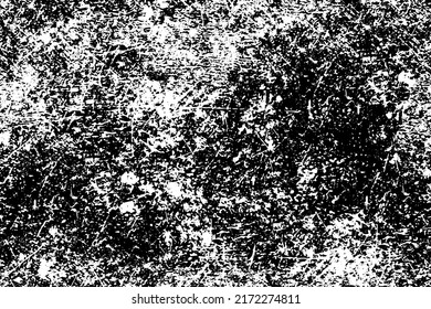 The texture is black and white. Worn surface. Grunge pattern of dust, dirt, scratches, chips
