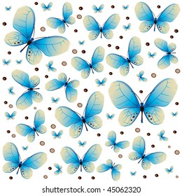 Texture of blue butterflies group