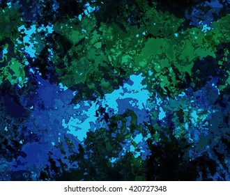 Texture with blue and green.Hand drawn with ink and dryr brush seamless background.Rust colored texture.