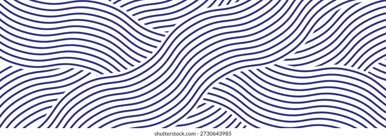 Texture of blue instant noodles pasta and spaghetti with geometric wavy lines.