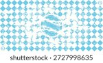 Texture with blue and white rhombus. Seamless banner for Bayern fabric. Vector Oktoberfest Bavarian pattern.