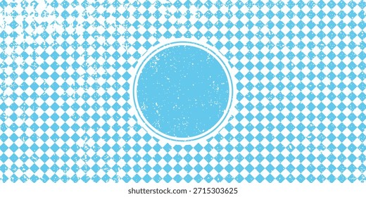 Textura con rombo azul y blanco. Anuncio sin costuras para la tela del Bayern. Patrón bávaro del Oktoberfest de Vector.