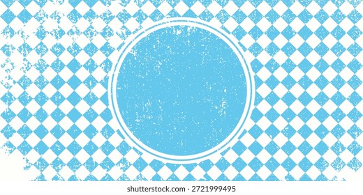 Textura con rombo azul y blanco. Anuncio sin costuras para la tela del Bayern. Patrón bávaro del Oktoberfest de Vector.