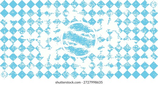 Texture with blue and white rhombus. Seamless banner for Bayern fabric. Vector Oktoberfest Bavarian pattern.