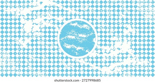 Texture with blue and white rhombus. Seamless banner for Bayern fabric. Vector Oktoberfest Bavarian pattern.