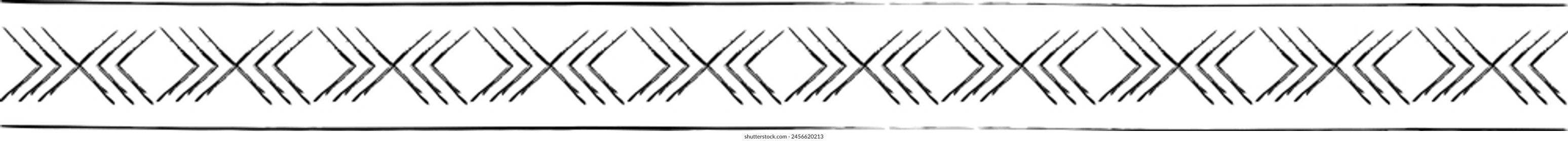 Texture border abstract frame divider, horizontal line vector shape icon for decorative vintage doodle element for design in vector illustration