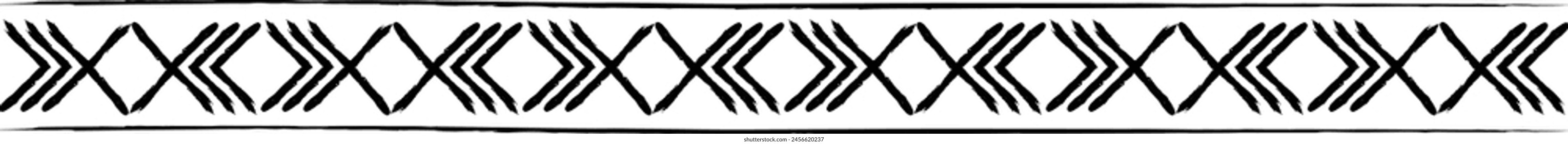 Texture border abstract frame divider, horizontal line vector shape icon for decorative vintage doodle element for design in vector illustration