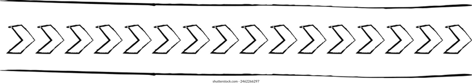 Texture border abstract frame divider, horizontal line vector shape icon for decorative vintage doodle element for design in vector illustration