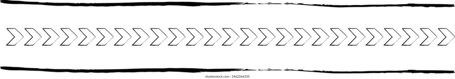 Texture border abstract frame divider, horizontal line vector shape icon for decorative vintage doodle element for design in vector illustration