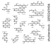 Texture of a brick wall. Abstract background of white brick masonry. Running masonry. Vector illustration. Brick wall under old plaster. Pieces of a brick wall. Brickwork elements.