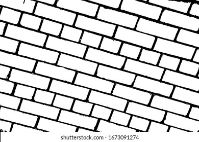 Texture of a brick wall located diagonally. Abstract background of the exterior of a brick building . Vector illustration. Overlay template.